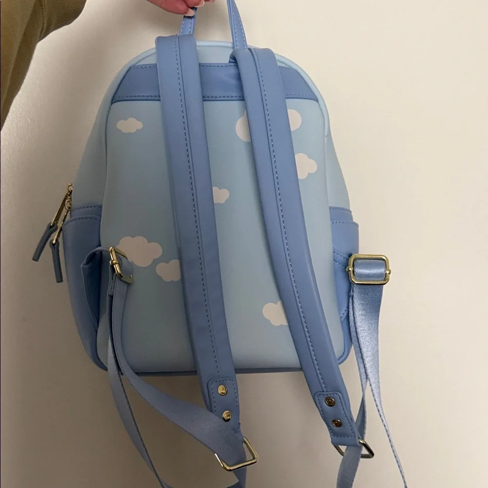 Loungefly Pixar Up Light Blue Backpack with Colorful Balloon Cluster